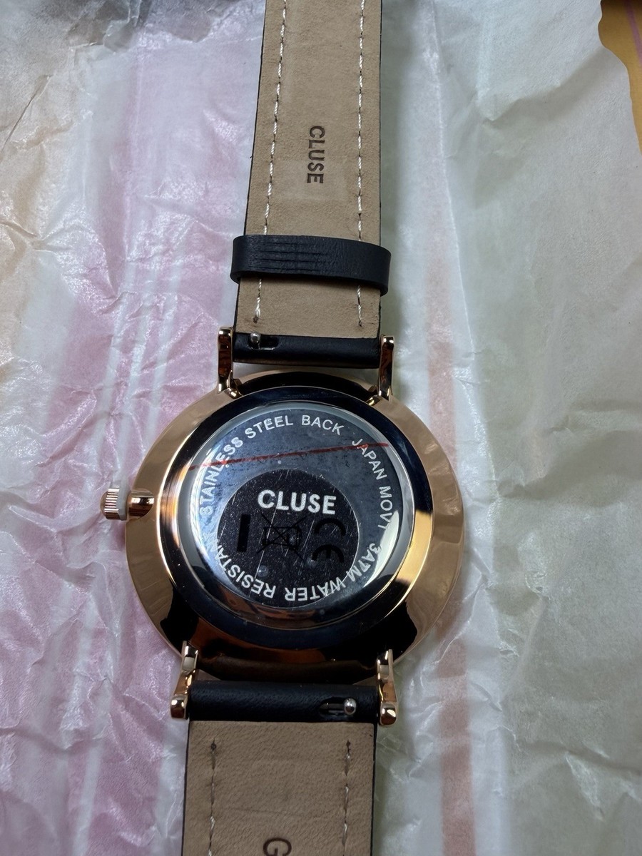 Cluse La Boheme Watch Rose Gold White Black Wrist Leather  display picture 3