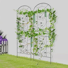 2PCS Metal Garden Fences Climbing Plant Racks Flower Climbing Panels 51*210cm