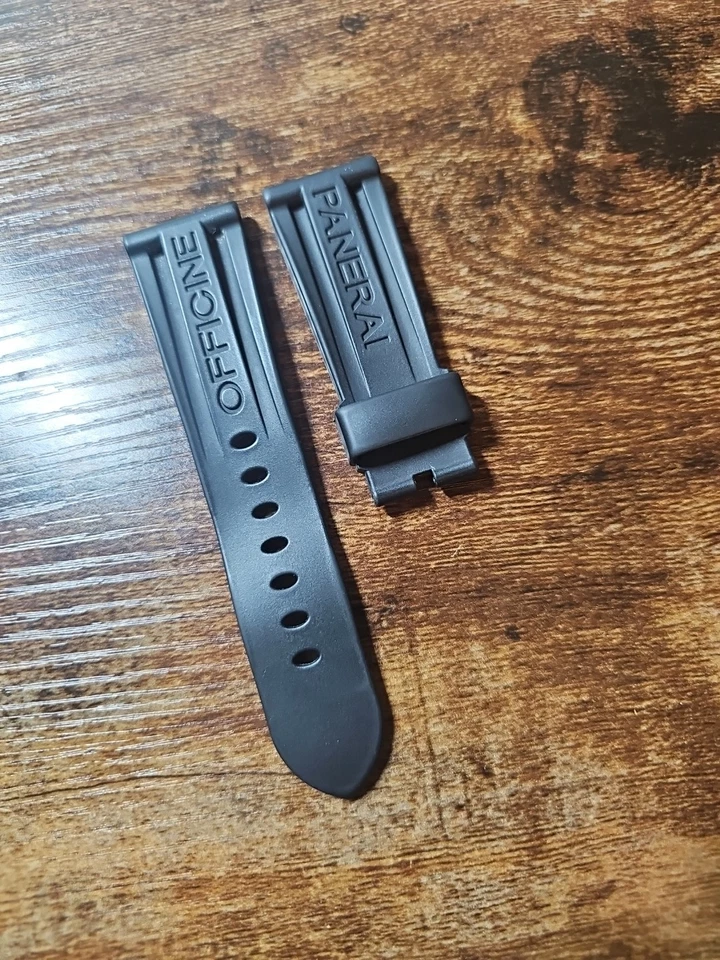 Reloj Panerai 26/22 mm negro OEM Caoutchouc correa de buceo de goma para hebilla Tang #3 Foto 3 de 4