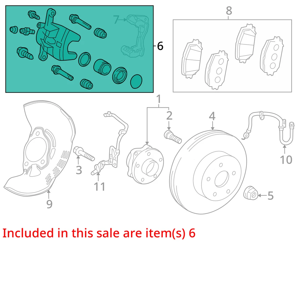 2023 - 2024 丰田 PRIUS XW60 前左右制动计算器套装 (2) * 25K 英里 * — 第 4/4 张图片