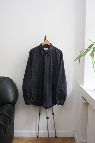 Armani Jeans Vintage Navy Shirt Men's XL Made In Italy - Picture 2 of 7