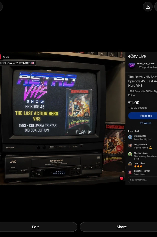 VHS movies and films with £1 starts