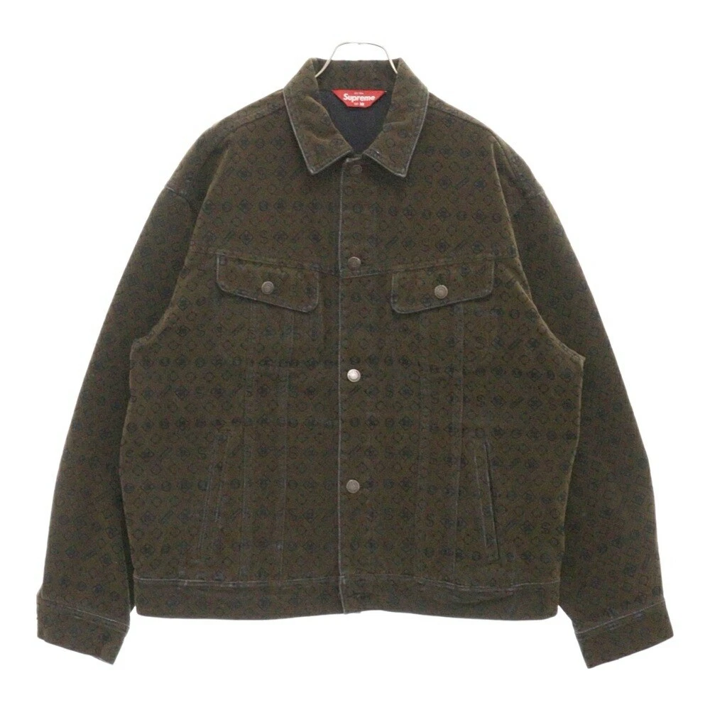 Veste camionneur en denim floqué Supreme taille M 24Aw entière FkU09