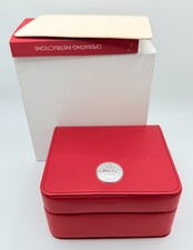 GENUINE OMEGA WATCH BOX RED & SILVER VINTAGE SEAMASTER SPEEDMASTER