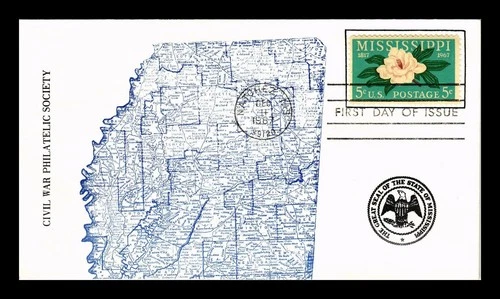 US COVER CIVIL WAR PHILATELIC SOCIETY MISSISSIPPI FIRST DAY OF ISSUE 5C POSTAGE