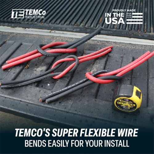 TEMCo 2/0 Gauge AWG 500 Ft Black Flexible Copper USA Welding Cable Battery Wire - Picture 3 of 9