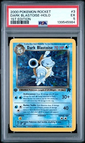 Dark Blastoise-Holo Pokemon Rocket 3 NM PSA 5