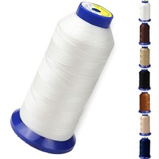 Bonded Nylon Thread for Sewing-Heavy Duty 1400 yards, White