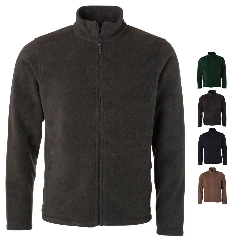 DAIBER Herren Anti-Pilling Micro Fleece Uni Stehkragen Jacke mit Reißverschluss S - 4XL