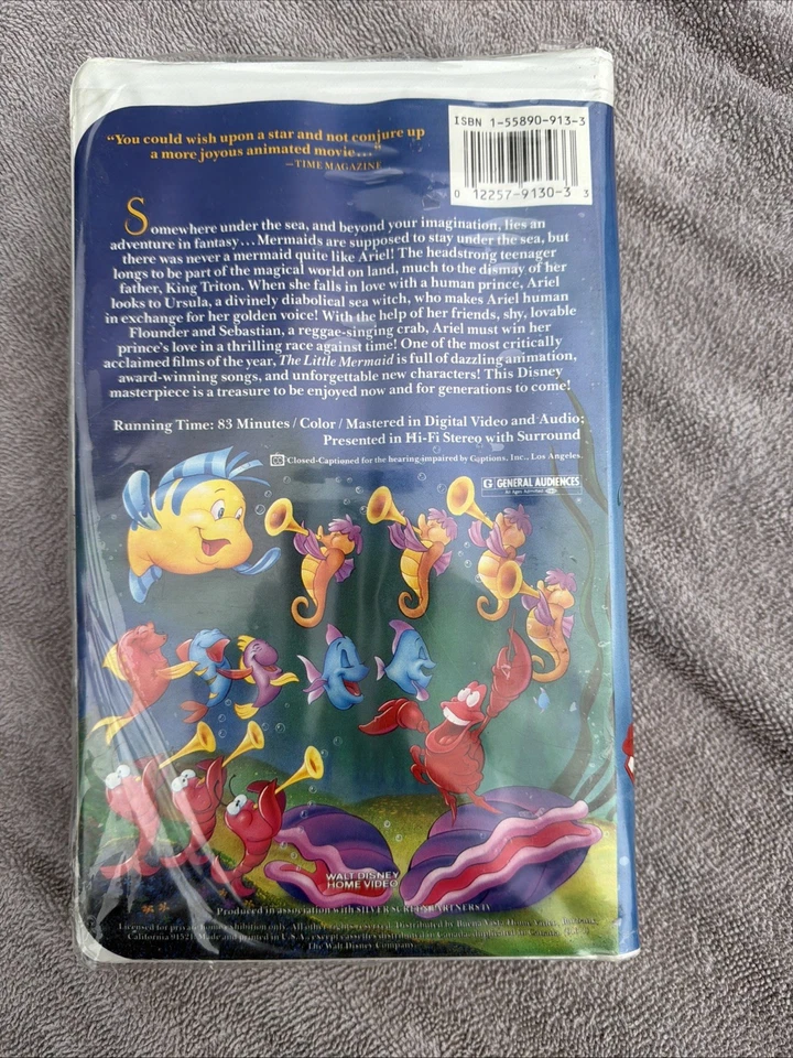 Disney The Little Mermaid VHS NEW SEALED BANNED Cover EXCELLENT!! - Image 2 of 4