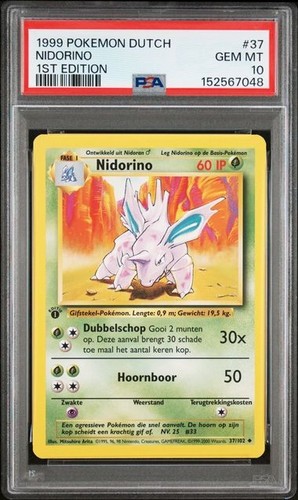 Nidorino (1st Edition) graded PSA 10 for sale on eBay