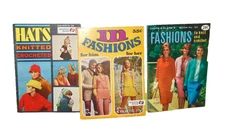 Lot of 3 Vtg 60s 70s Knitting & Crochet Pattern Books Coats & Clark American Thr