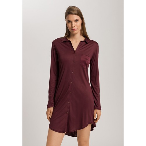 NUEVA CAMISA PARA DORMIR HANRO Grand Central de seda en ciruela XS - Imagen 3 de 12