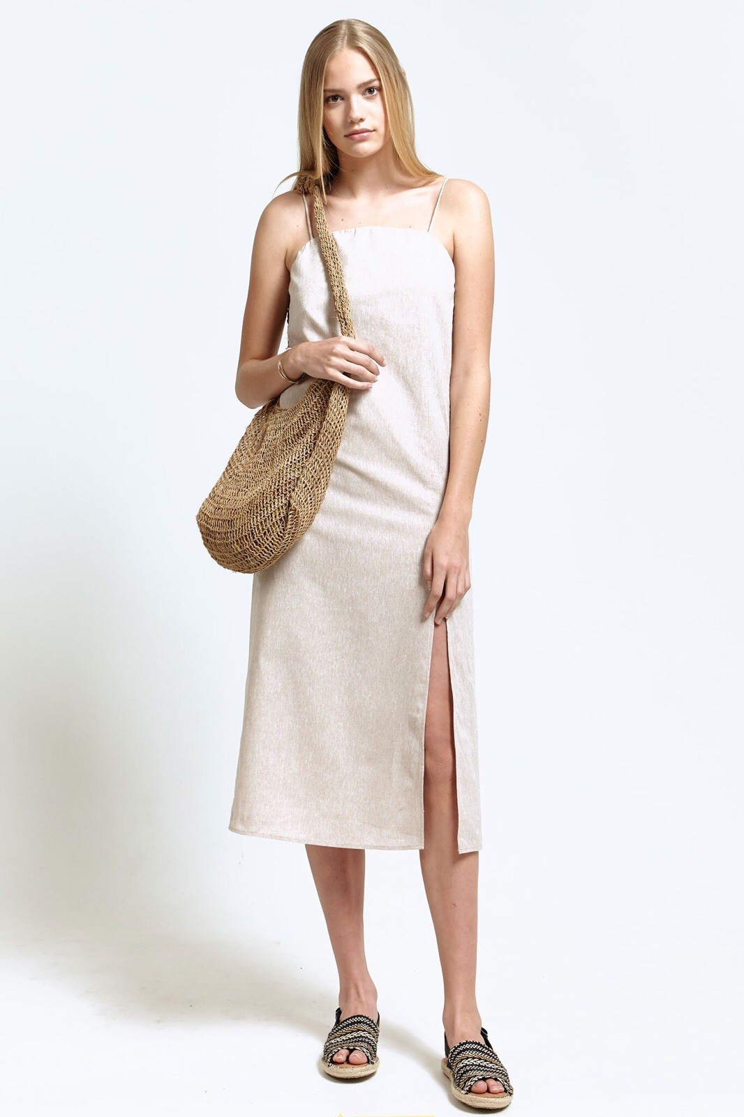 NWT Hoodlamb By Hemp Tailor Sara Dress MEDIUM Quiet Luxury Effortless Chic
