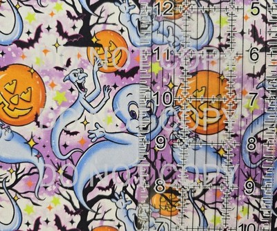 Custom 100% Cotton Woven Fabric Casper Ghost Movie By the 1/4 Yard 9x56 