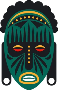 Tribal Tiki Totem African Mask Self Adhesive Vinyl Sticker
