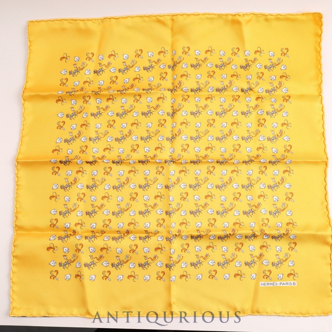 Hermes Carre 45 Silk Scarf 100 Bell and Horse Design