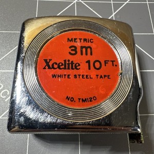 Vintage Xcelite USA Tape Measure Compact 10 Feet (3M) No. TM120