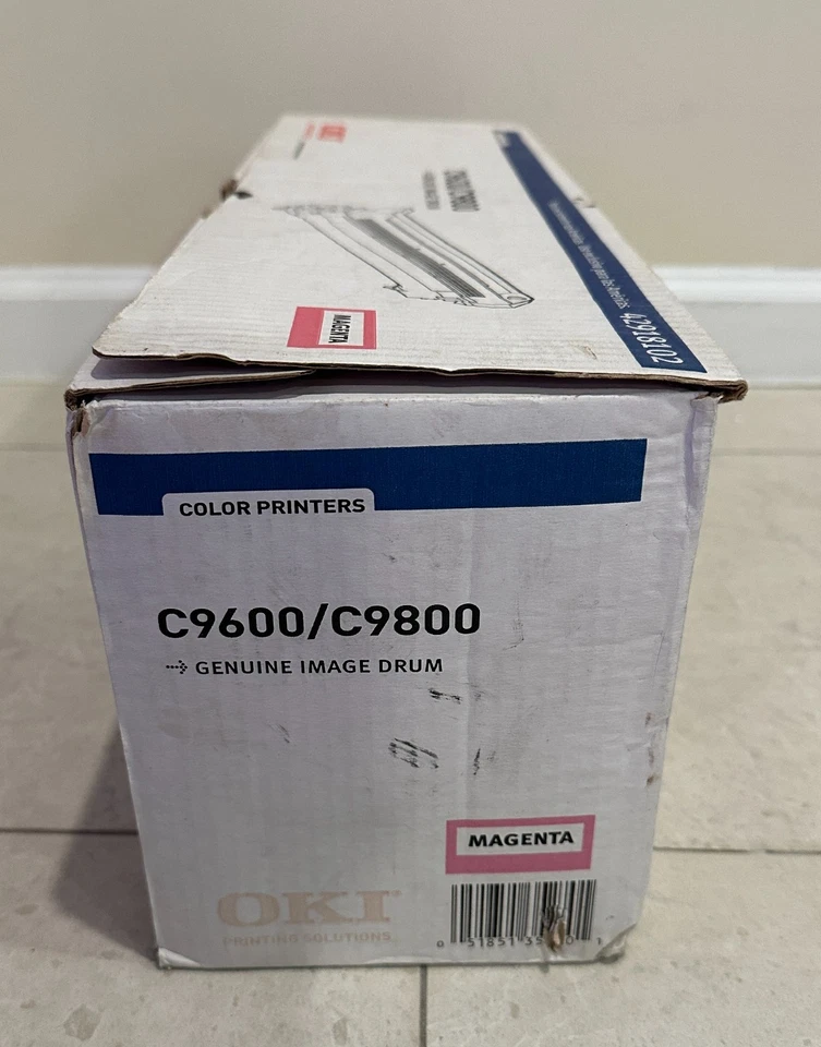 OKI 42918102 Magenta Image Drum C9600 C9800 - Open Box – Torn Foil & Toner Leak - Image 2 of 4