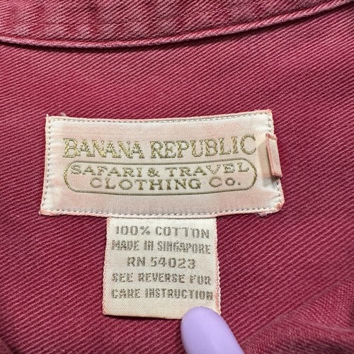 Vintage Banana Republic Safari Button Up Hemd Herren S rot langarm klassisch 90er - Bild 10 von 12
