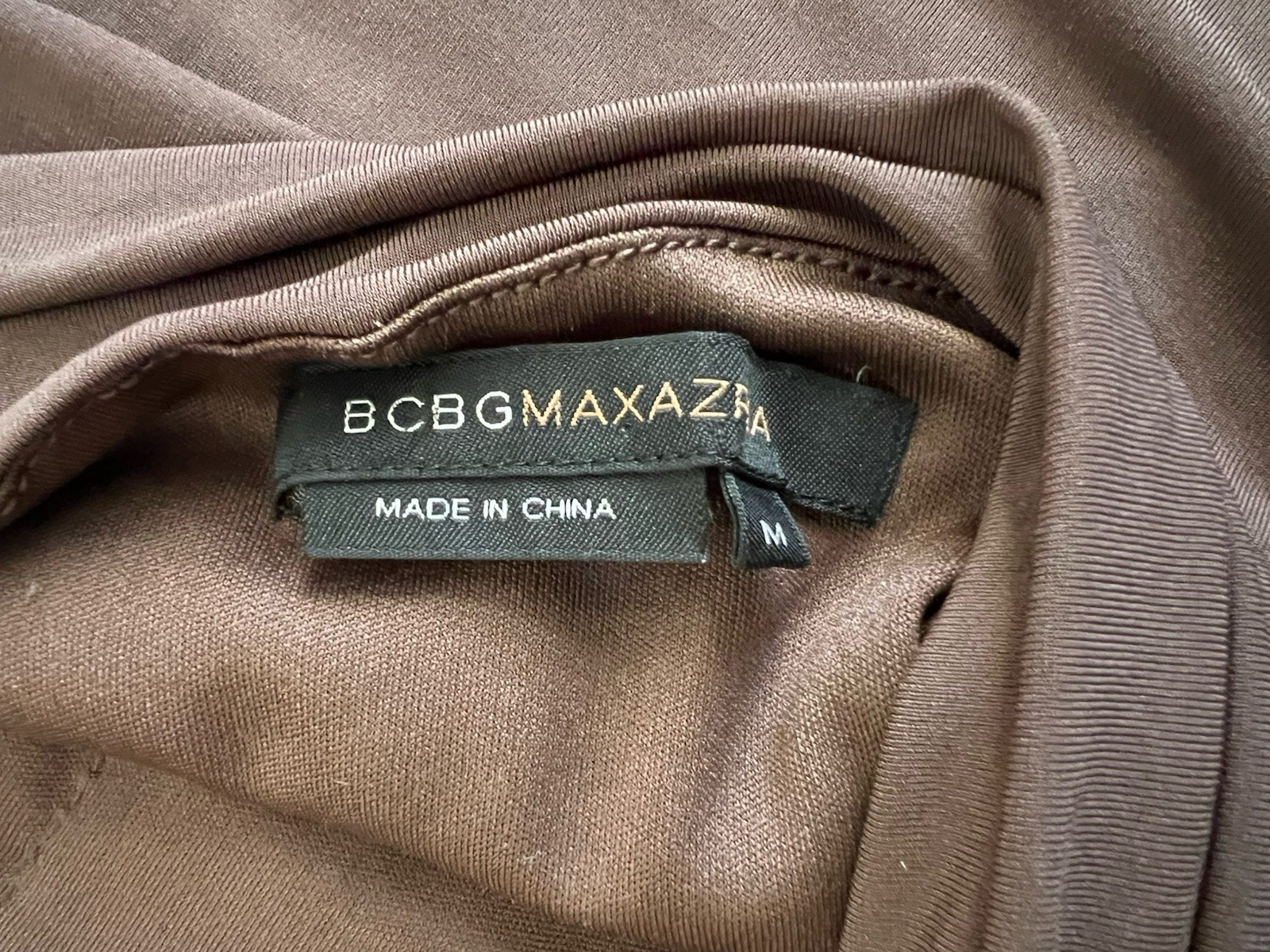 BCBGMaxAzria Y2K Solid Brown Halter Milkmaid Dres… - image 3