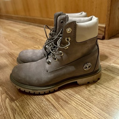 Timberland A1iV1 Gray Nubuck Leather Waterproof Boots Womens Sz 7