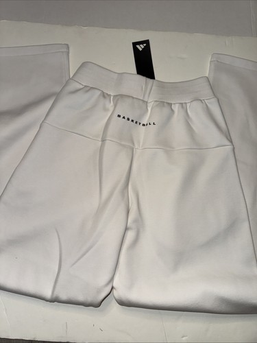 Adidas women’s Straight Leg White Joggers Sz 2XS Fleece Lined NWT - Picture 1 of 4