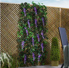 Expandable Willow Trellis - Lavender Wisteria Design, Garden Décor, Artificial