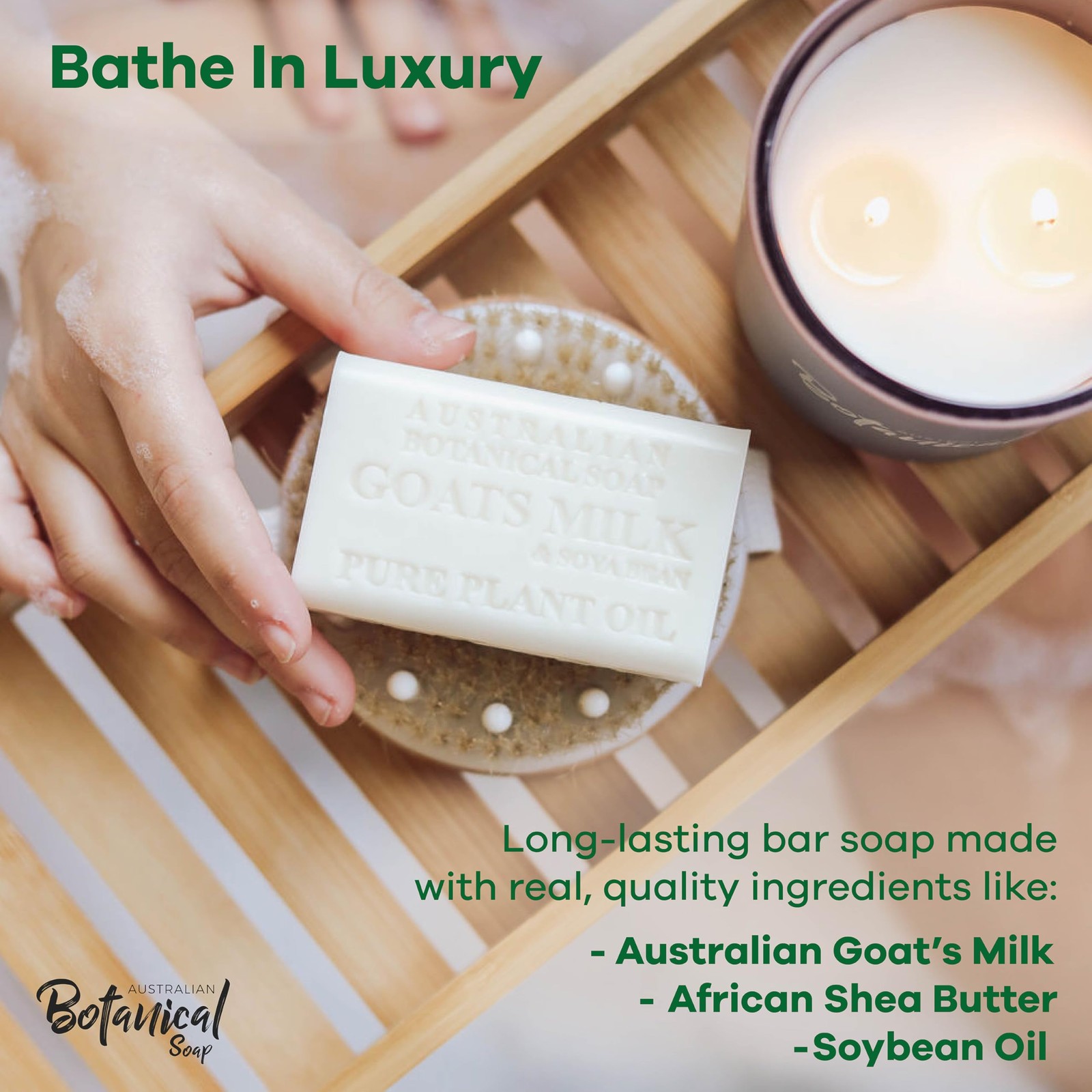 Goats Milk Bars, 6.6 oz Each, Pack of 8, Triple Milled with Soya Bean Oil & O...