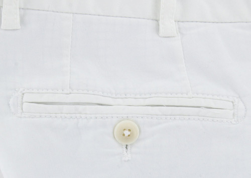 Luigi Borrelli Blanc Solide Pantalon - Slim - 42/58 - (P100110) - Photo 3 sur 4
