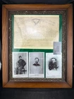 Civil War Framed Grouping Promotion Paper for Eugene H. Shedd Photos and ID Tag