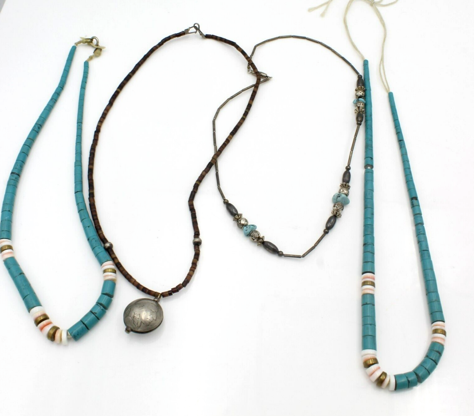 Southwestern Costume Necklaces Beaded Fetish Coral Turquoise Lot of 21