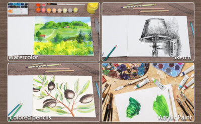 30 Sheets Watercolor Paper Cotton 140LB/300GSM Thick Off-White Cold Press Paper