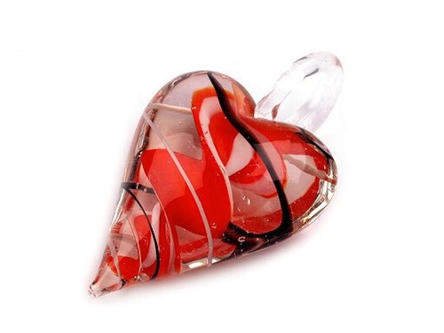 Glas Anhänger Herz Schmuck Herzanhänger Unikat Modeschmuck Muster Einzigartiges - Picture 2 of 15