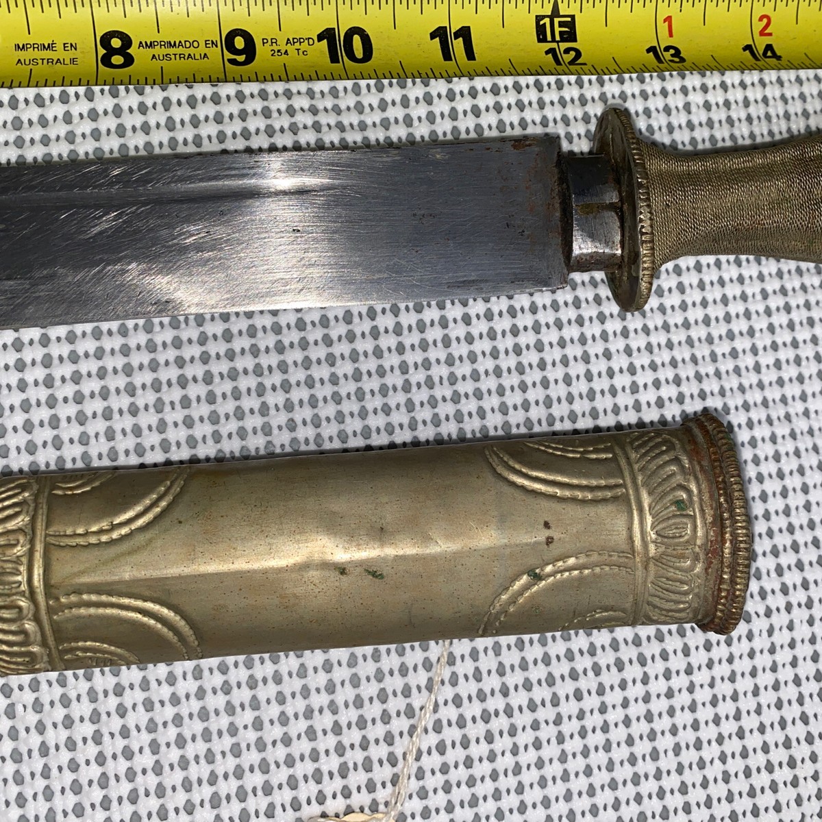Antique Tibetan Dagger and Sheath Silver Nice Solid Antique Tibetan Dagger and Sheath Silver Nice Solid