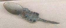 Vintage/Antique Indian Brass Hindu Scorpion Temple Spoon Ceremonial Krishna