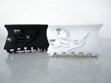 Black or white acrylic hair claw clip with flowers and crystals