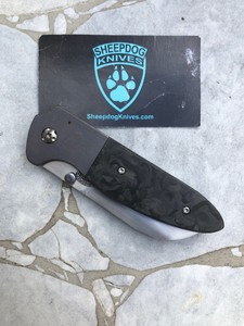 Sheepdog Knives Deviant AEB-L, Marbled Carbon Fiber Scales ...