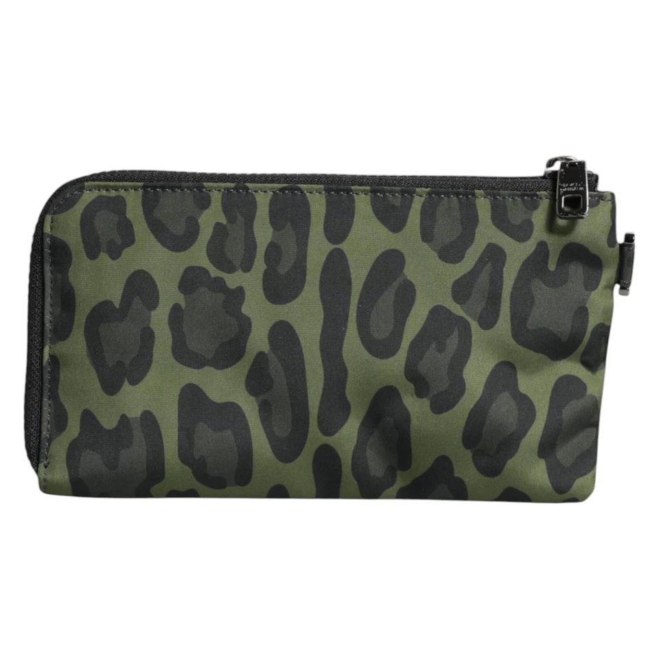 DOLCE & GABBANA Bolso Verde Leopardo Cuero Logo Placa Kit Multifuncional 870usd Foto 3 de 4