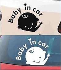 Cute Baby In Car Baby on Board Safety Sign Car Decal/Sticker 6.7 &times; 5.9 inches