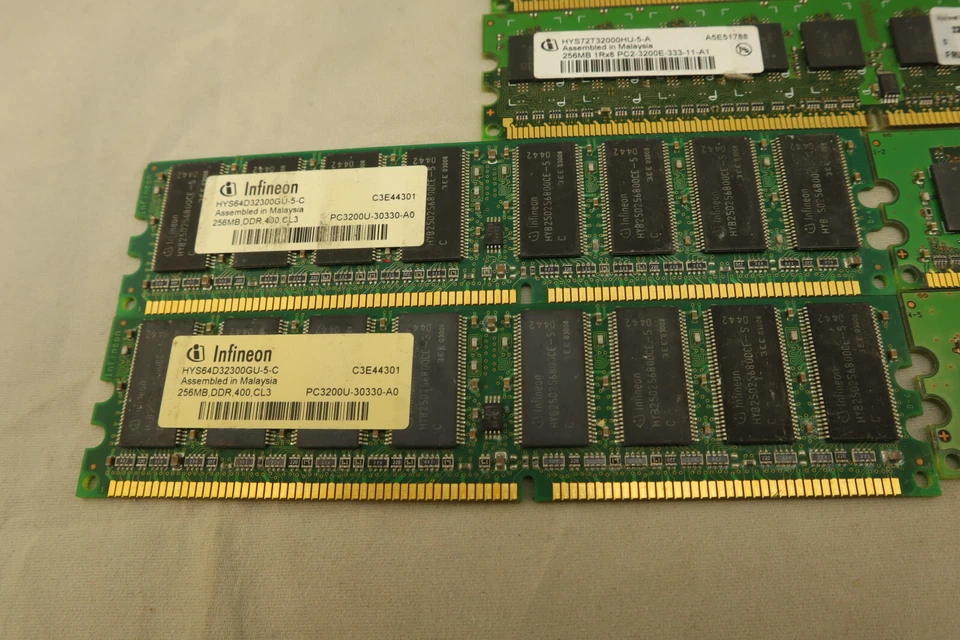 Infineon DDR 256MB Computer Memory Stick Lot x6 - Image 3 of 4