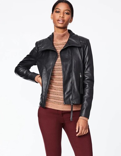NEW Bernardo Philly leather jacket in black Size M #C2828 | eBay