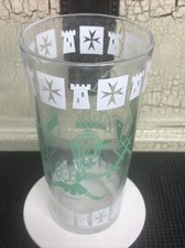 Caballeros Hazel Atlas retro vintage años 50, vaso castillo, vidrio, kitsch