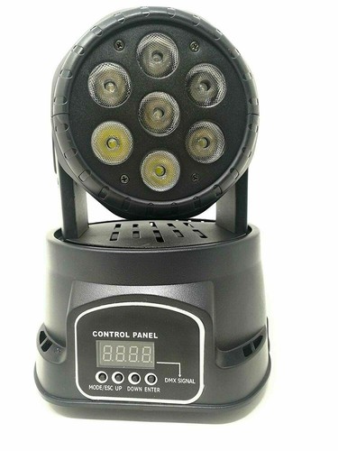 RGB DJ SPOTLIGHT 7 LED X 10W Rotary Head 360° DISC EFFECT COLORS - Picture 7 of 8