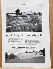 1930 Wyncote PA John S. Bush Estate Greenhouses King Construction Photo Print AD
