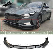 FITS 2021-2023 HYUNDAI ELANTRA GLOSSY BLACK PERFORMANCE STYLE FRONT BUMPER LIP