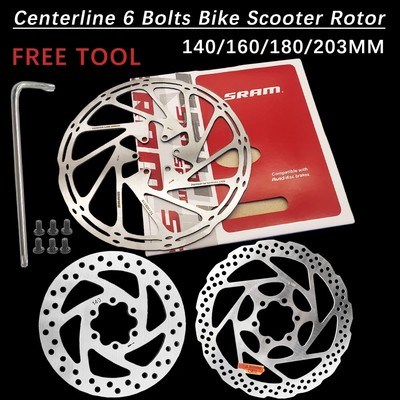 Disc Brake Rotor 140mm 160mm 180mm 203 Centerline 6 Bolt Disk For Bike Scooter