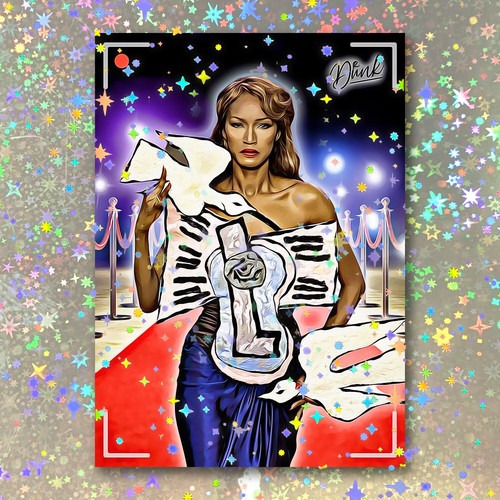 Katoucha Niane Holographic Photogenic Sketch Card Limited 1/5 Dr. Dunk Signed