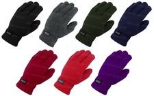 Ladies Fleece Gloves Thermal Lined Insulation Womens Adults Winter Warm 