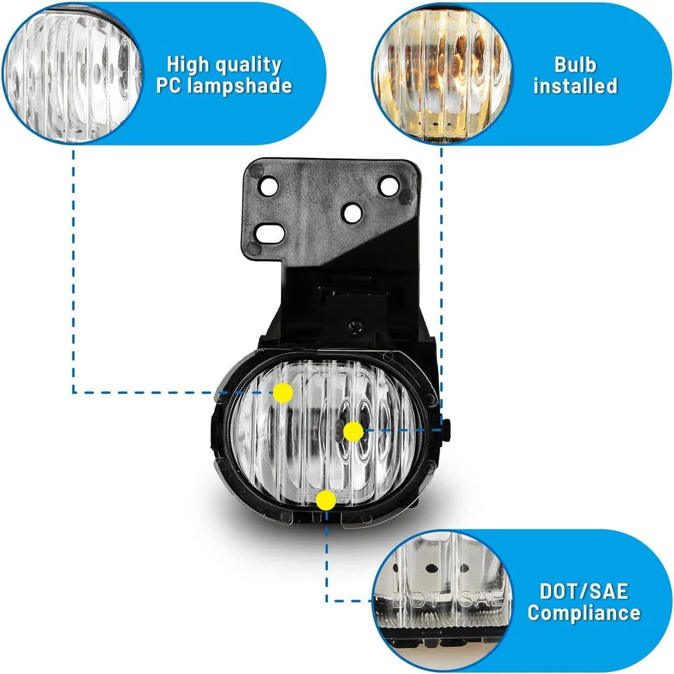 Luces antiniebla clásicas para parachoques de conducción Chevrolet Malibu 1997-2003 2004-2005 Foto 4 de 4